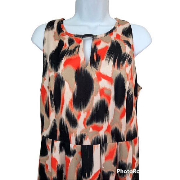 NWT INC International Concepts sleeveless Tan Orange A Line dress L - Picture 4 of 4